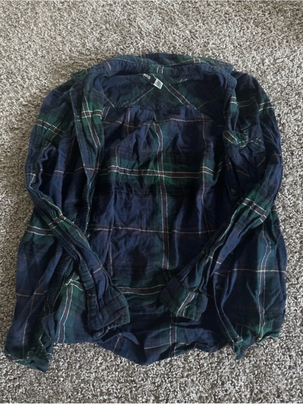 BDG Navy and Forest Green Plaid Shirt